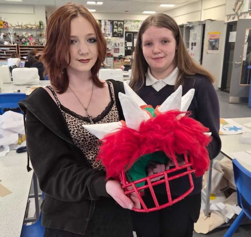 Highland Wildcats Team Up with Students to Revamp Old Helmets - Artistic Pupils Give Used Football Helmets A Vibrant New Life