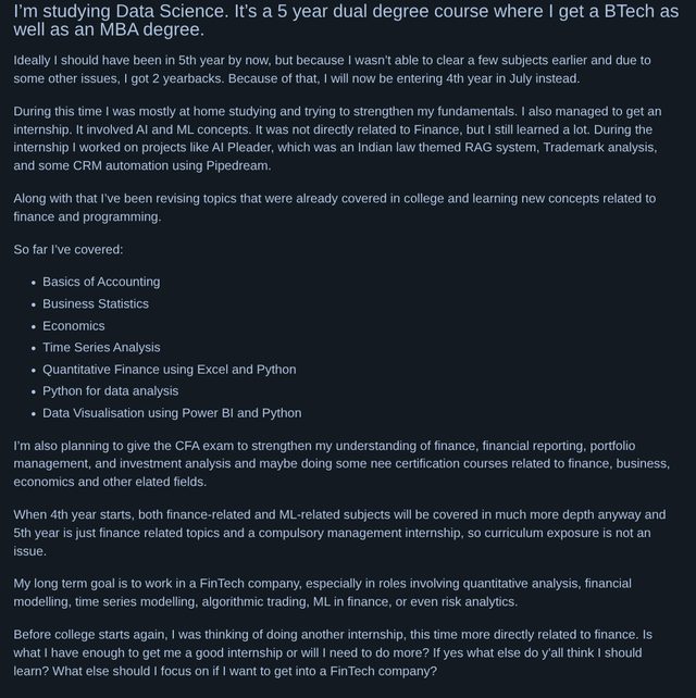 Aspiring Data Scientist Eyes FinTech Opportunities in AI - My Main Goal Is To Get A Job At A FinTech Company (Finance + Programming (AI/ML/Time Series Etc.)), Is This Enough?