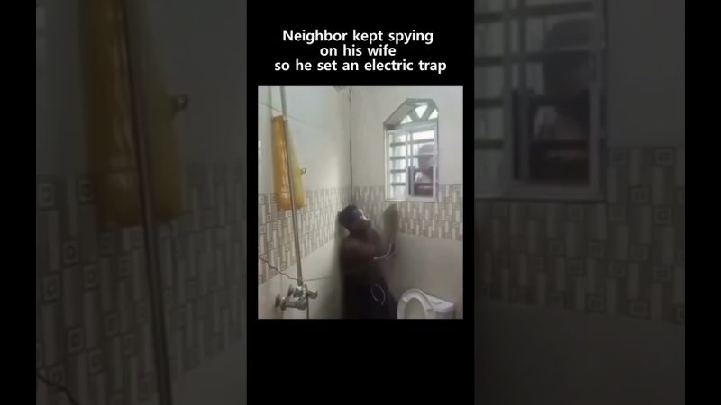 Husband Dishes Out Instant Karma to Peeping Neighbor - Perfect Karma For The Peeping Neighbor ⚡😂 #karma #funny #revenge #regret #shorts