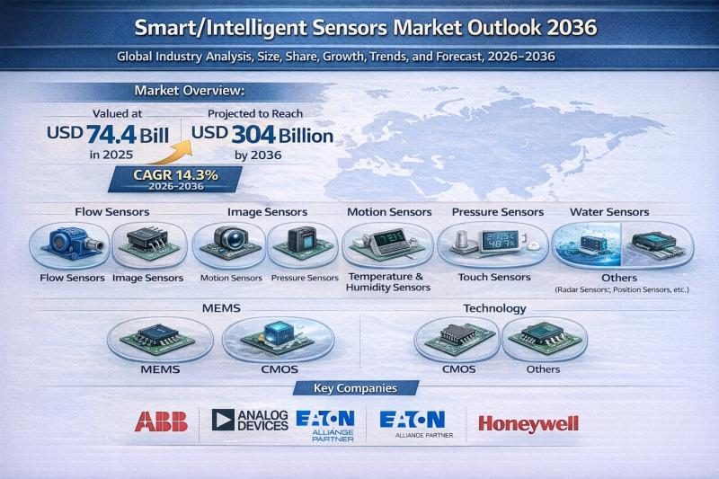 Smart Sensors Market Set to Skyrocket to $304 Billion by 2036 - Smart/Intelligent Sensors Market To Reach USD 304 Billion By 2036, Expanding At 14.3% CAGR | TMR