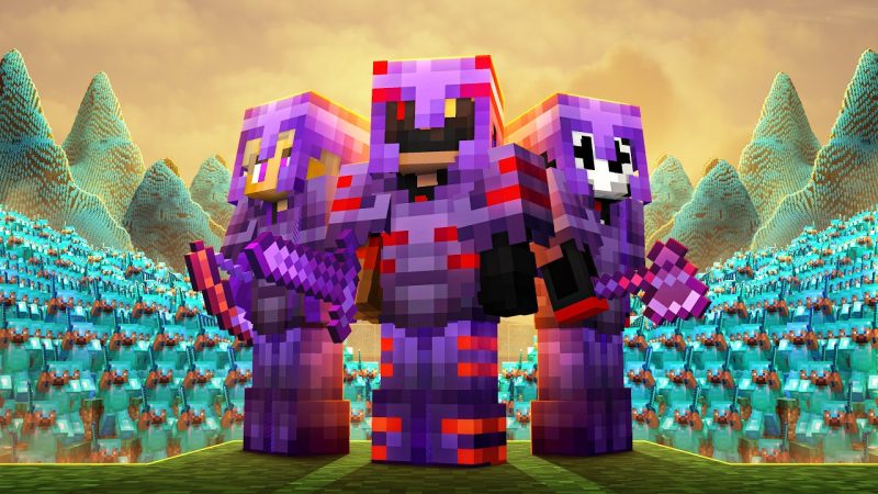 Minecraft Showdown: Three Players Take on 1000 Hunters - 3 Minecraft Pros VS 1000 Hunters