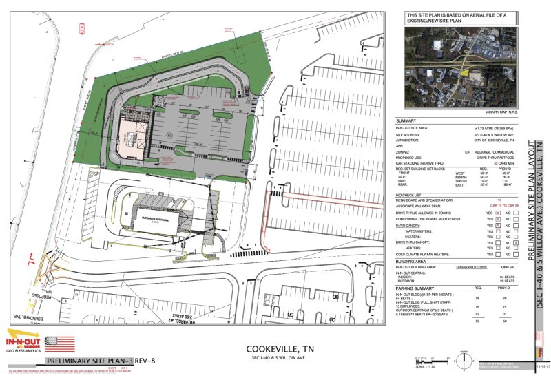 Cookeville Welcomes In-N-Out Burger to The Willows Shopping Center - BZA Approves Variance For In-N-Out Burger