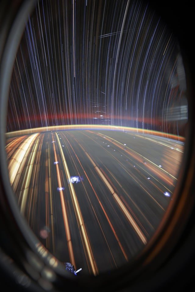 Long Exposure Captures Starlink Satellites from ISS - Starlink Satellites Seen From ISS By Long Exposure
