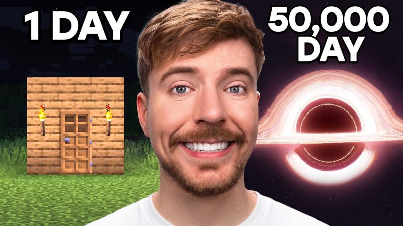 Unveiling the Epic 50,000 Day Build Challenge in Minecraft - 1 Day Vs 50,000 Day Build Challenge