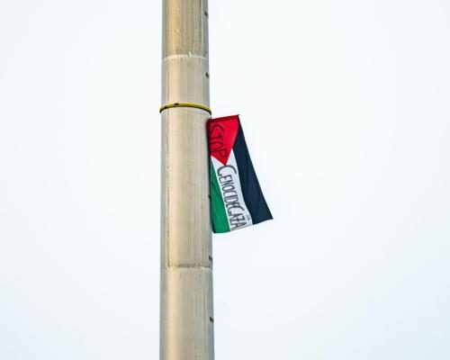 Palestinian Flag Remains Adrift Over Dublin's Spire Amid Removal Challenges - Mystery Palestinian Flag Continues To Fly High Over Dublin As Removal Deemed Too Risky
