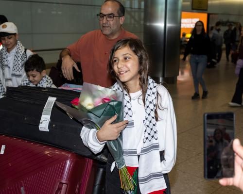 Young Palestinian Amputee Arrives in UK for Medical Care - Palestinian Girl Who Lost Arm In Israeli Missile Attack On Gaza Arrives In UK